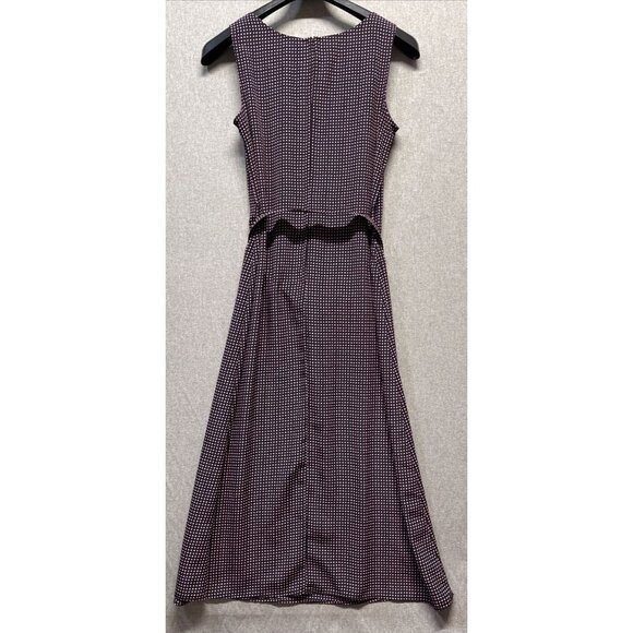 Leslie Belle Womens Polka Dot Maxi Dress Size 8 Black Pink Sleeveless - Picture 12 of 14